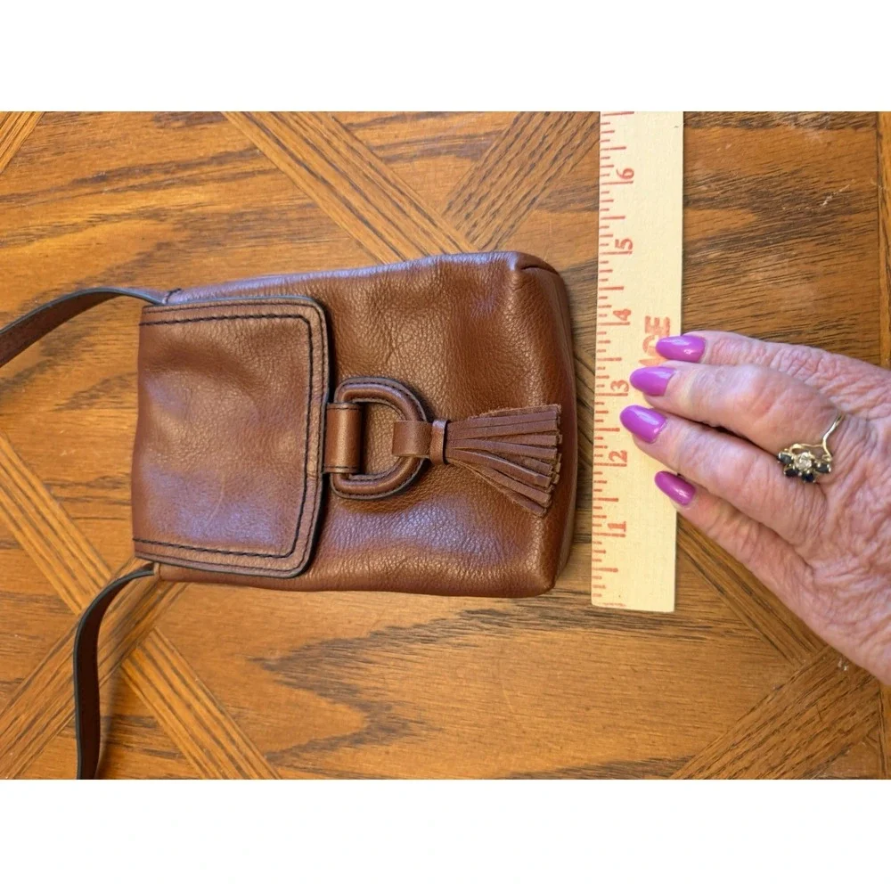 Brown Fossil Bobbie Leather Crossbody Phone Wallet Purse Bag